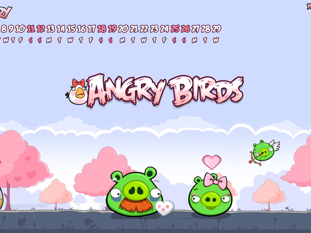 Angry Birds 愤怒的小鸟 2012年年历壁纸4 - 1024x768