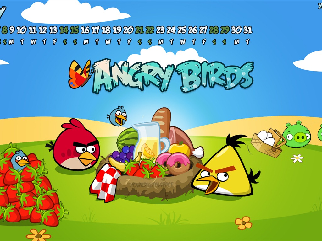 Angry Birds 愤怒的小鸟 2012年年历壁纸5 - 1024x768