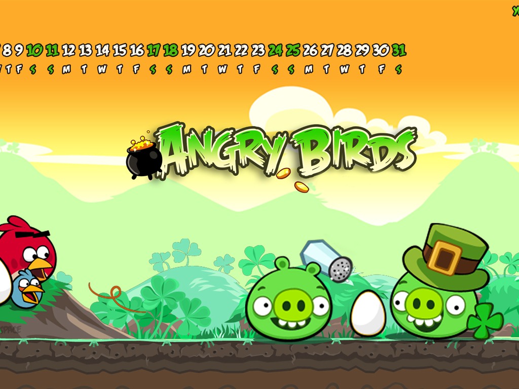 Angry Birds 2012 calendario fondos de escritorio #8 - 1024x768