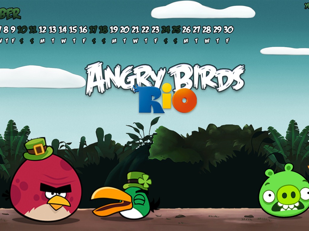 Angry Birds 愤怒的小鸟 2012年年历壁纸10 - 1024x768