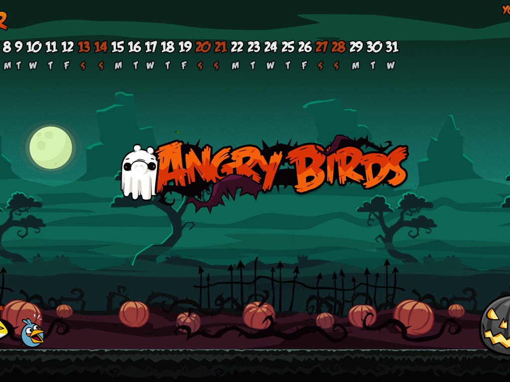 Angry Birds 愤怒的小鸟 2012年年历壁纸11 - 1024x768