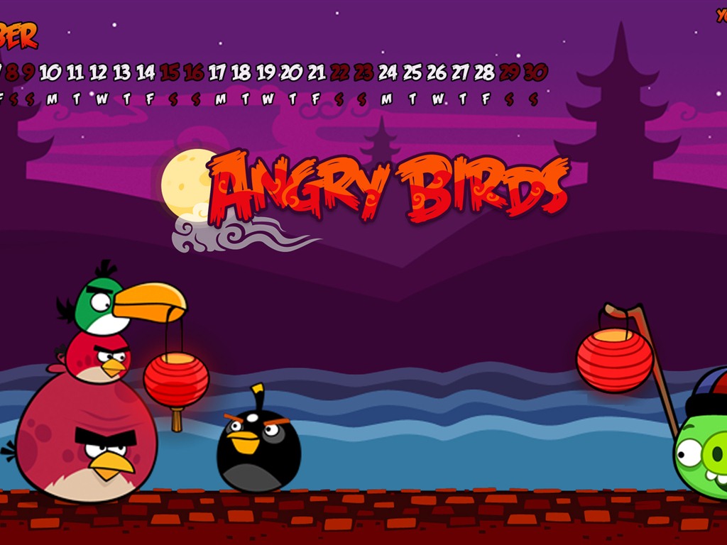 Angry Birds 愤怒的小鸟 2012年年历壁纸12 - 1024x768