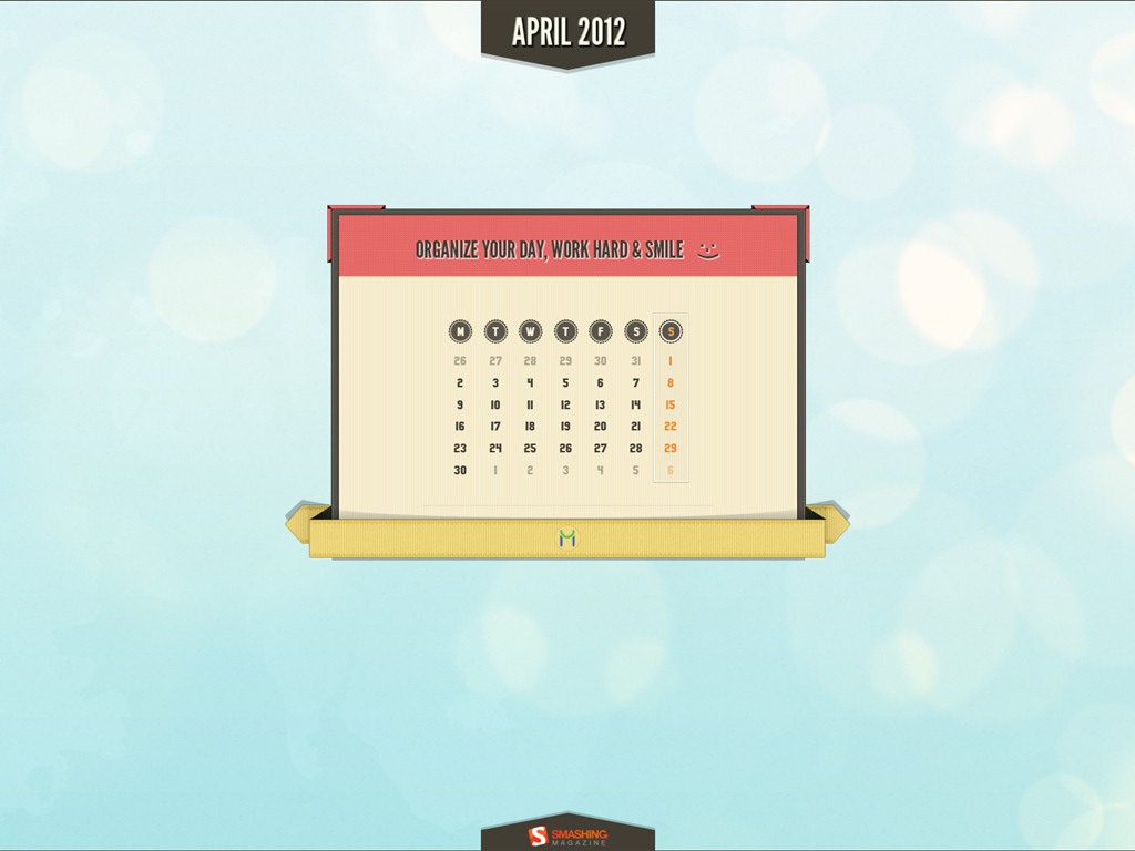 Avril 2012 fonds d'écran calendrier (2) #5 - 1024x768