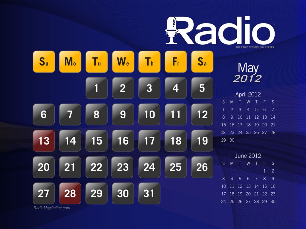 Calendario Mayo 2012 Fondos de pantalla (1) #2 - 1024x768