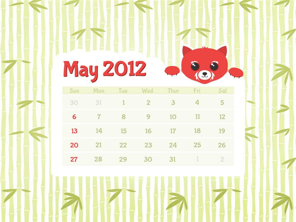 Calendario Mayo 2012 Fondos de pantalla (2) #6 - 1024x768