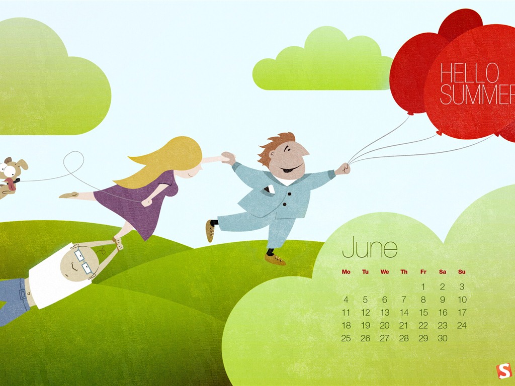 Calendario de junio de 2012 fondos de pantalla (2) #2 - 1024x768
