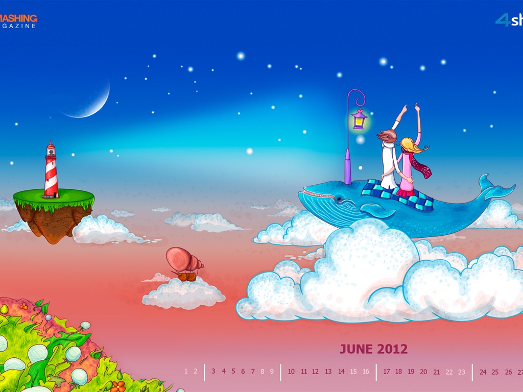 Calendario de junio de 2012 fondos de pantalla (2) #5 - 1024x768