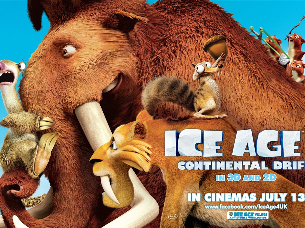 Ice Age 4: Continental Drift 冰川时代4：大陆漂移 高清壁纸6 - 1024x768