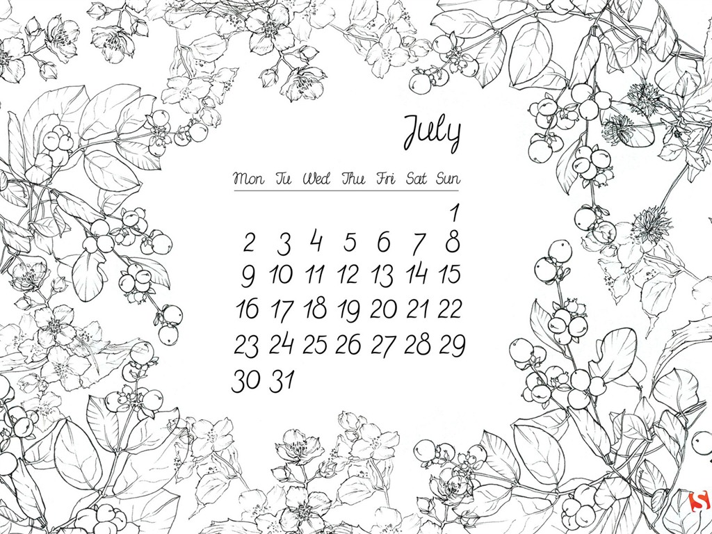 July 2012 Calendar wallpapers (1) #14 - 1024x768