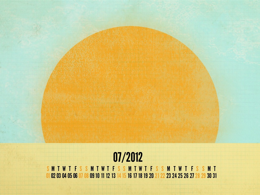 July 2012 Calendar wallpapers (2) #8 - 1024x768