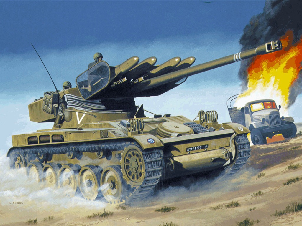 军事坦克装甲 高清绘画壁纸5 - 1024x768