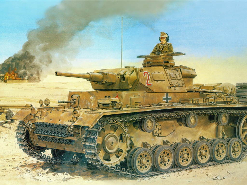 军事坦克装甲 高清绘画壁纸7 - 1024x768