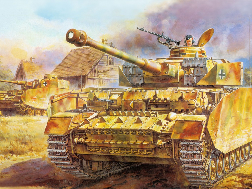 军事坦克装甲 高清绘画壁纸13 - 1024x768