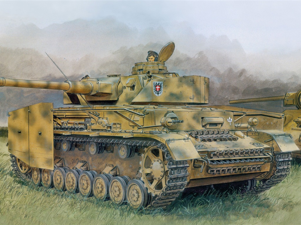 军事坦克装甲 高清绘画壁纸14 - 1024x768