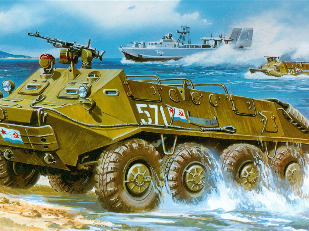 军事坦克装甲 高清绘画壁纸18 - 1024x768