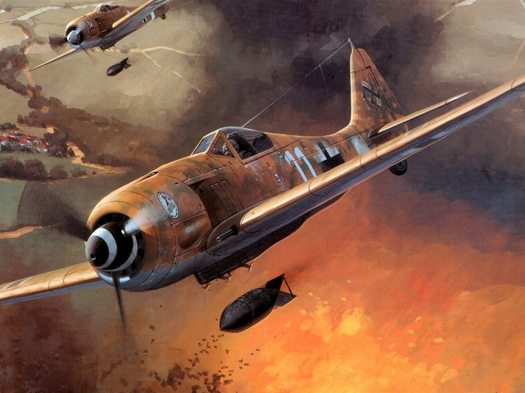 Военный самолет полет изысканные обои картины #6 - 1024x768