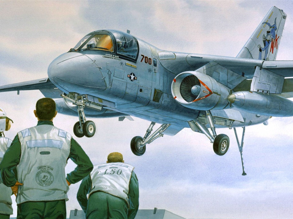 Militärflugzeuge Flug exquisite Malerei Tapeten #7 - 1024x768