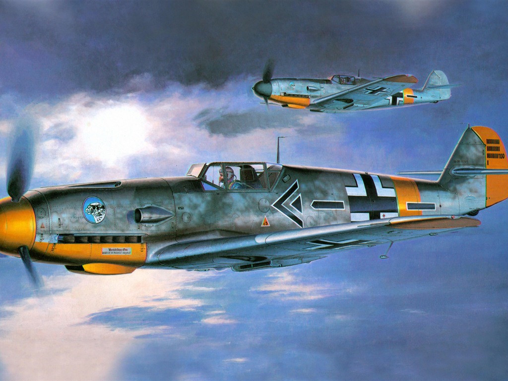 Militärflugzeuge Flug exquisite Malerei Tapeten #11 - 1024x768