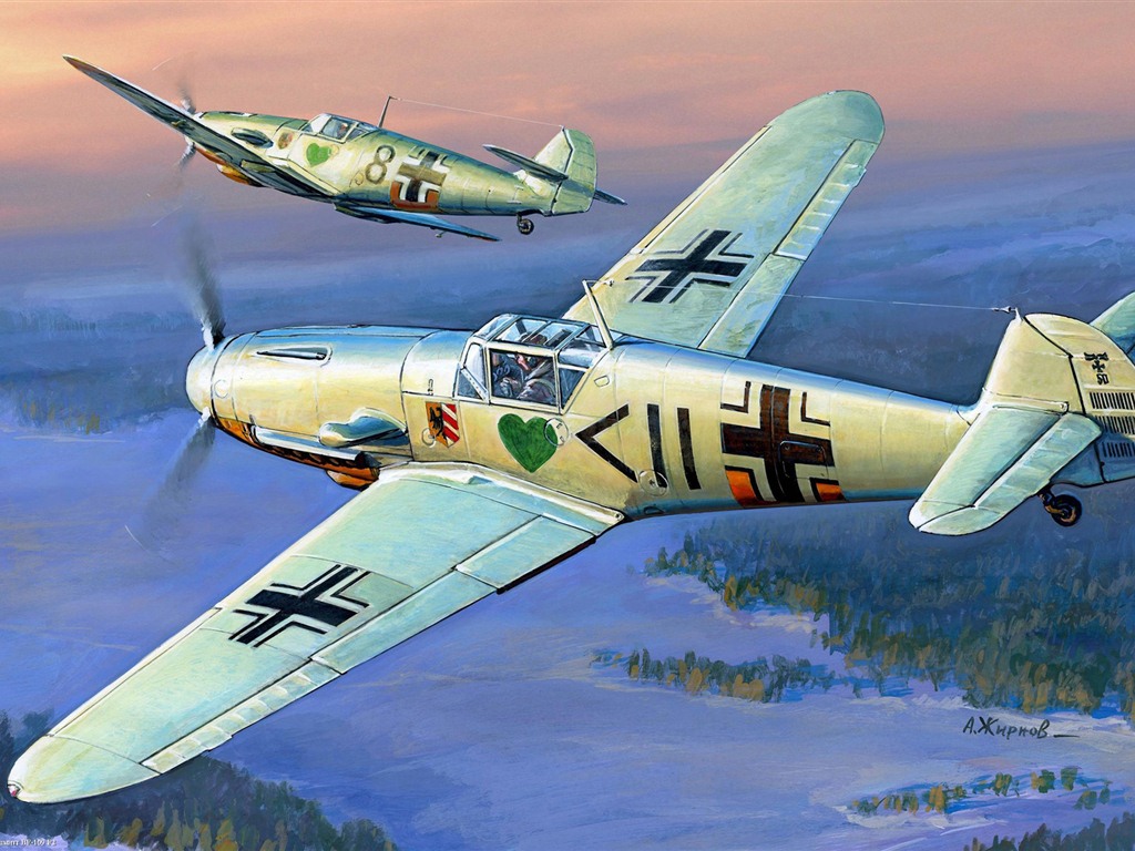 Militärflugzeuge Flug exquisite Malerei Tapeten #12 - 1024x768