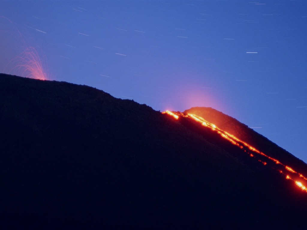 Vulkanausbruch von der herrlichen Landschaft Tapeten #3 - 1024x768