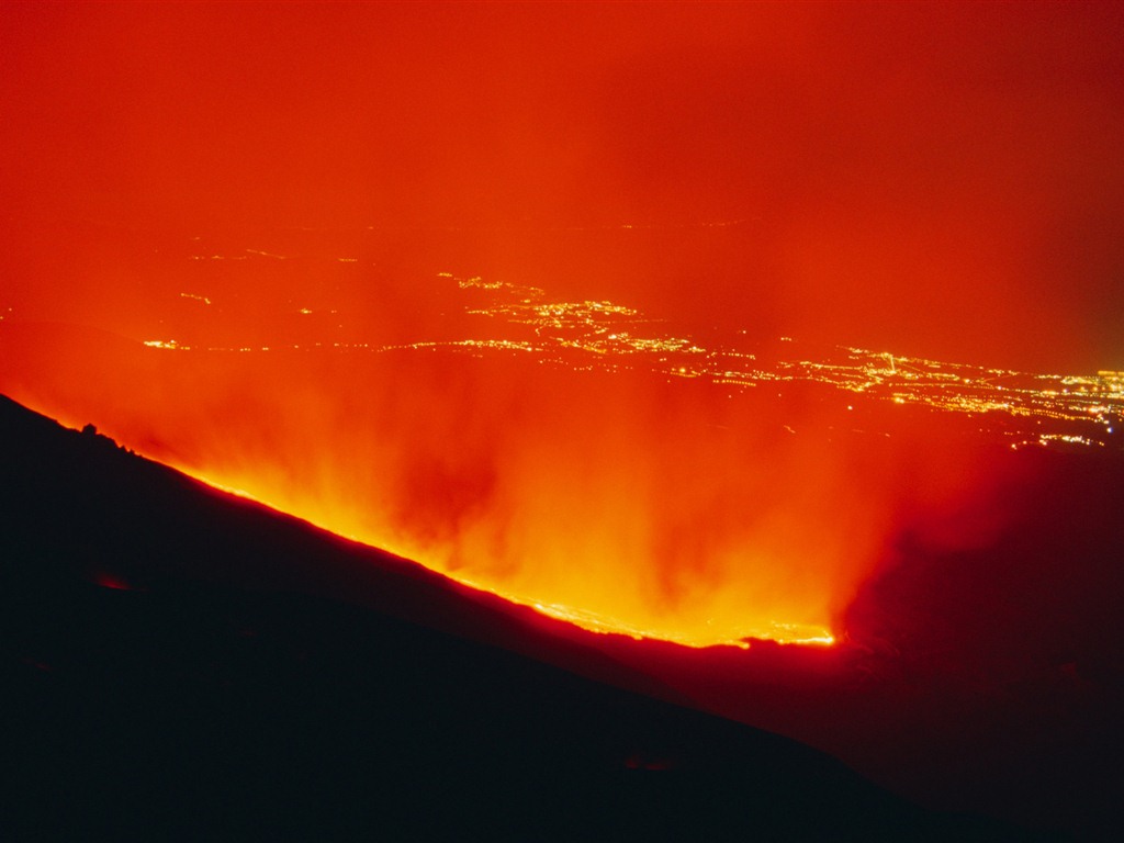 Vulkanausbruch von der herrlichen Landschaft Tapeten #4 - 1024x768