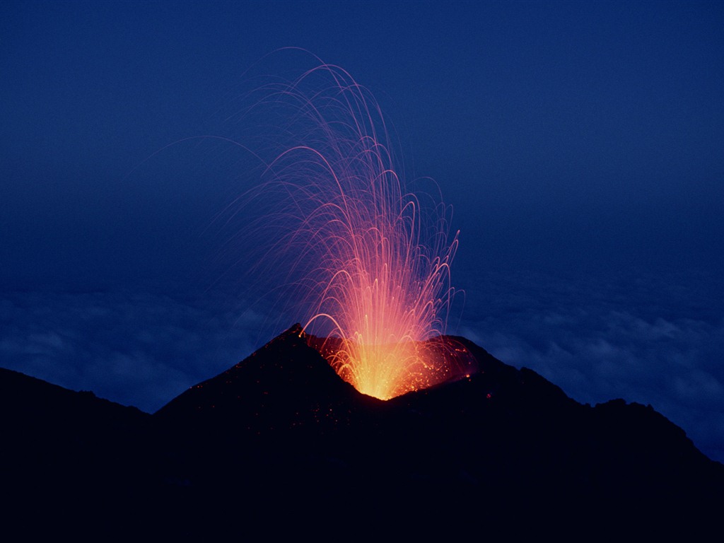 Vulkanausbruch von der herrlichen Landschaft Tapeten #11 - 1024x768
