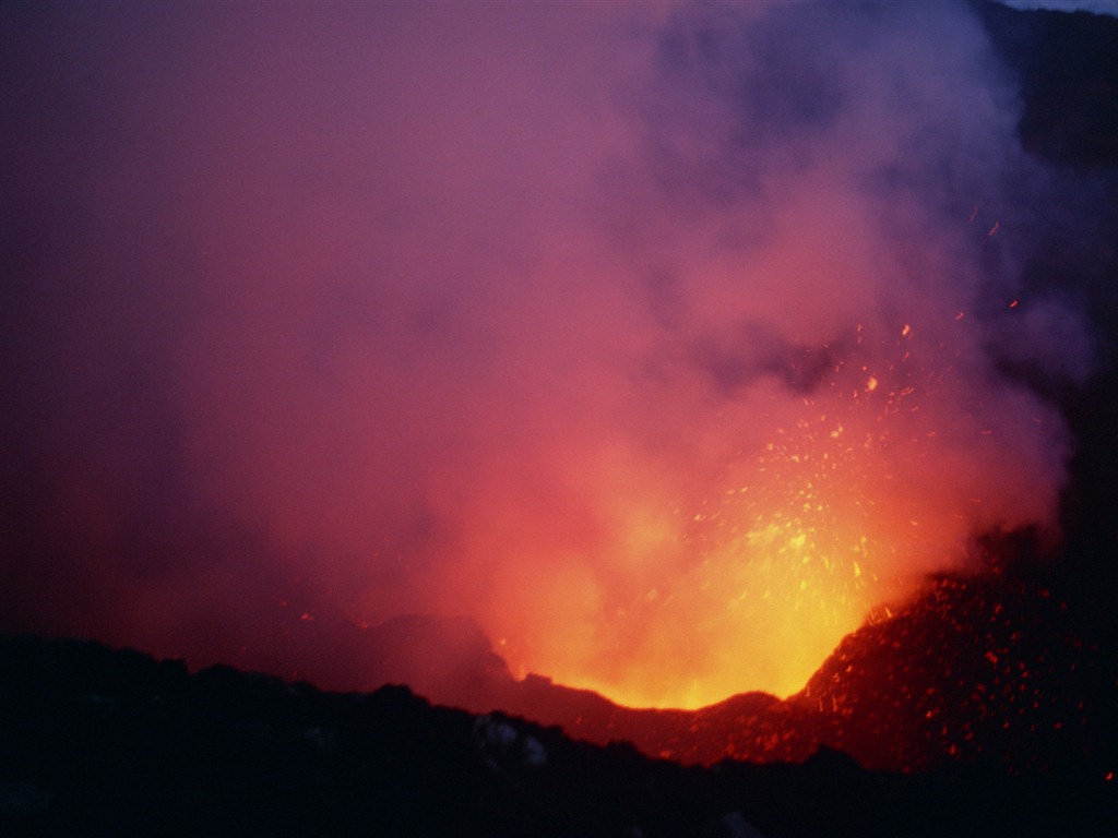 壮大な風景の壁紙の火山噴火 #12 - 1024x768