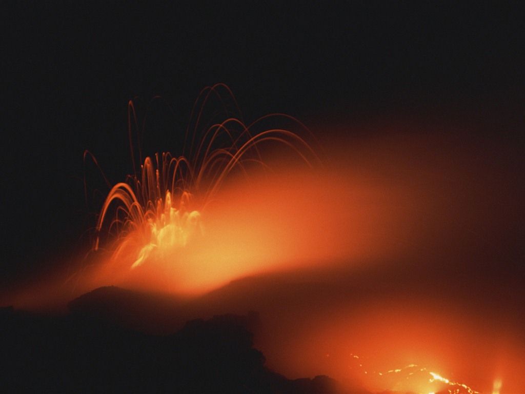 Vulkanausbruch von der herrlichen Landschaft Tapeten #17 - 1024x768