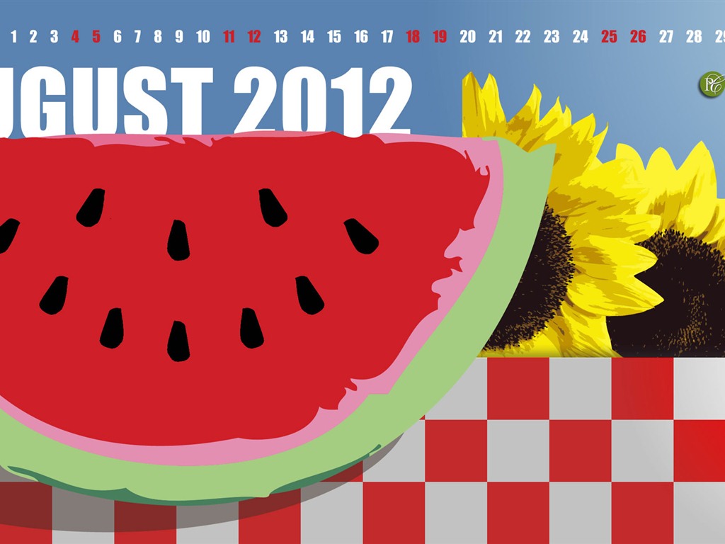 Calendario de agosto de 2012 fondos de pantalla (1) #6 - 1024x768