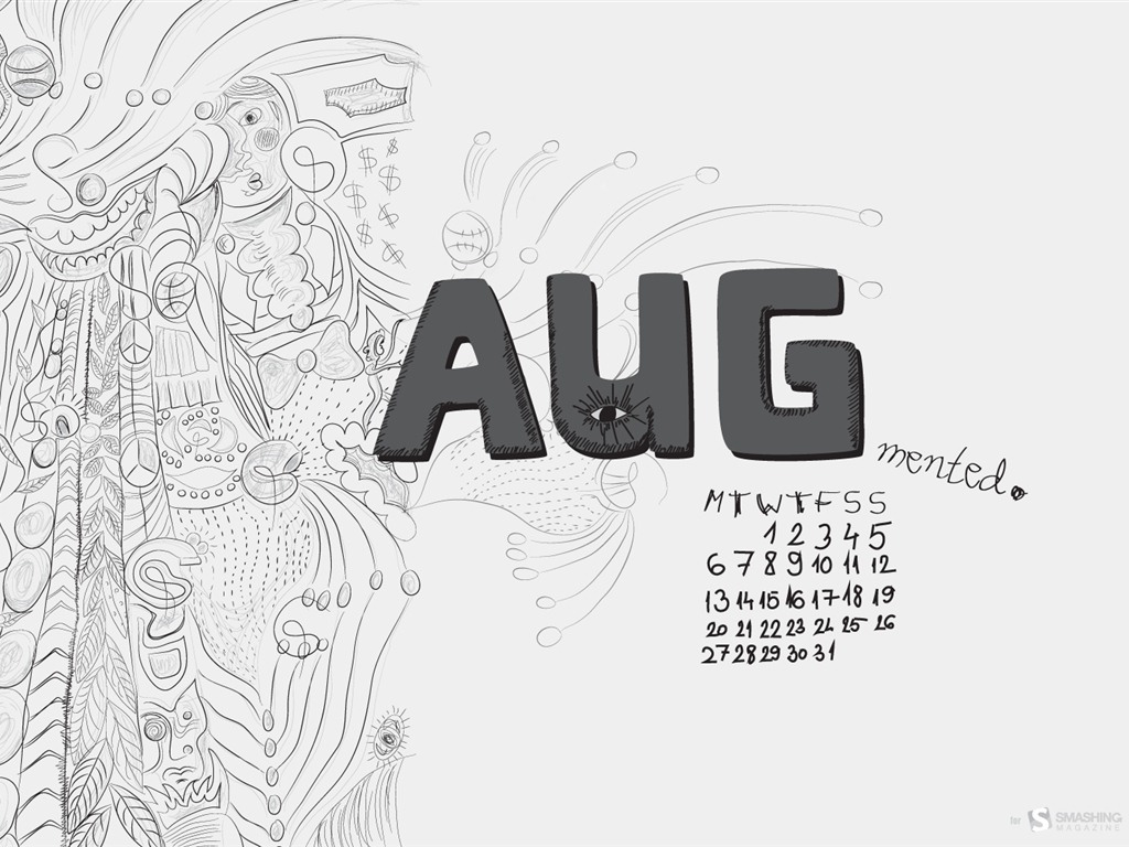 August 2012 Calendar wallpapers (1) #11 - 1024x768