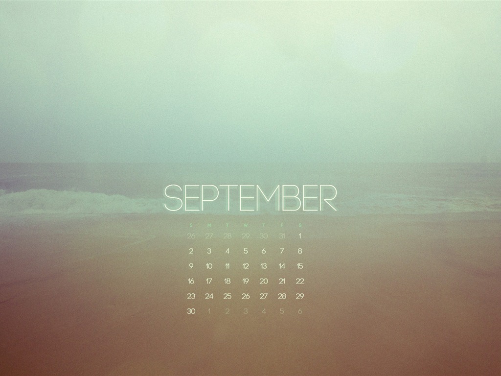 September 2012 Calendar wallpaper (1) #5 - 1024x768