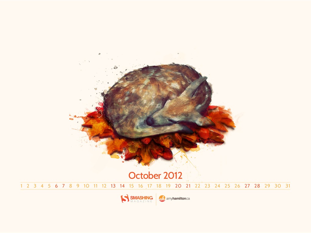 October 2012 Calendar wallpaper (1) #4 - 1024x768