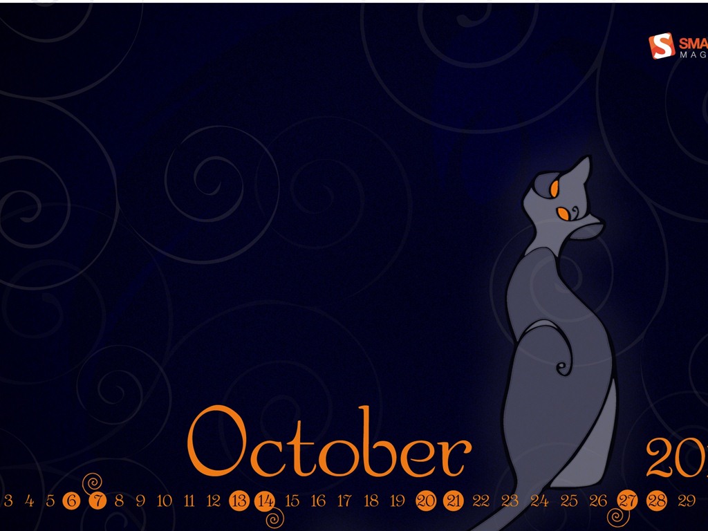 October 2012 Calendar wallpaper (1) #8 - 1024x768
