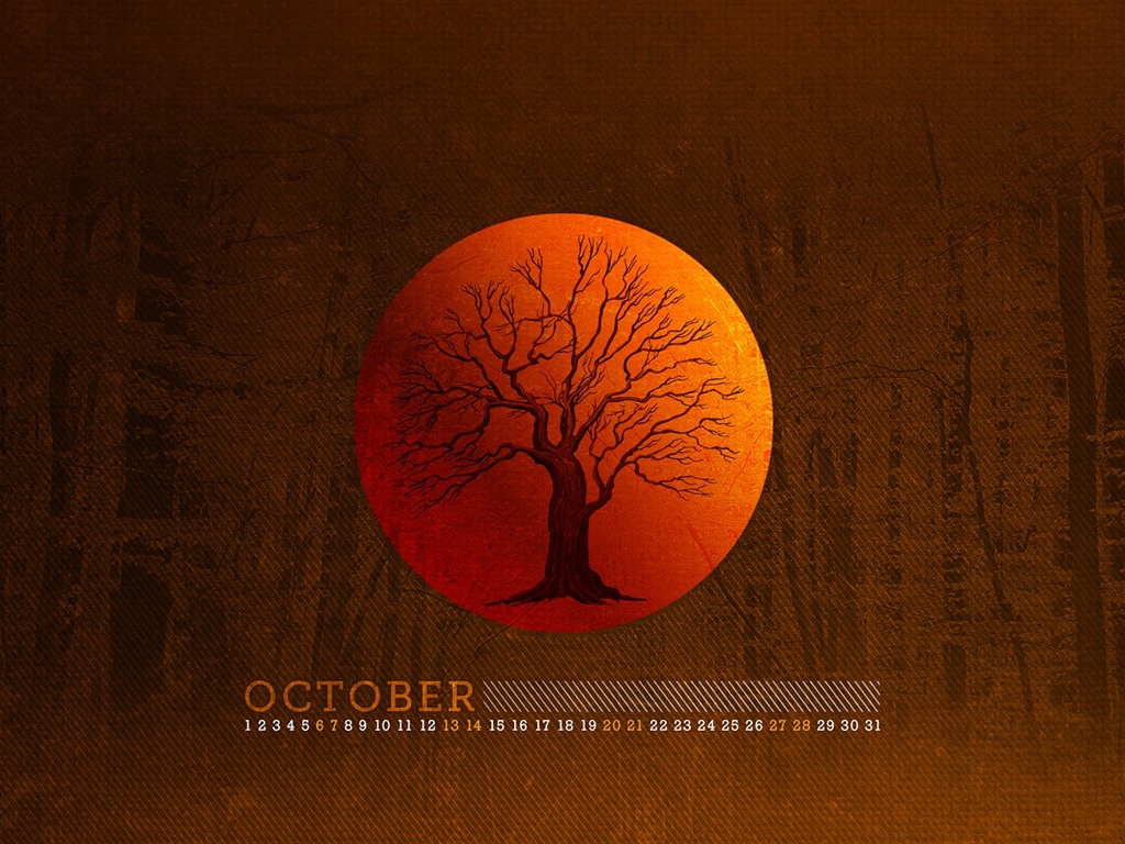 October 2012 Calendar wallpaper (1) #14 - 1024x768