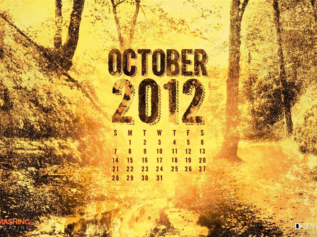 October 2012 Calendar wallpaper (2) #8 - 1024x768