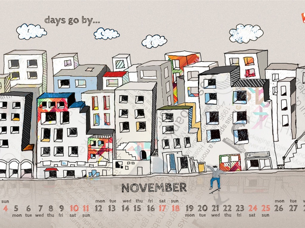 11 2012 Calendar fondo de pantalla (1) #14 - 1024x768