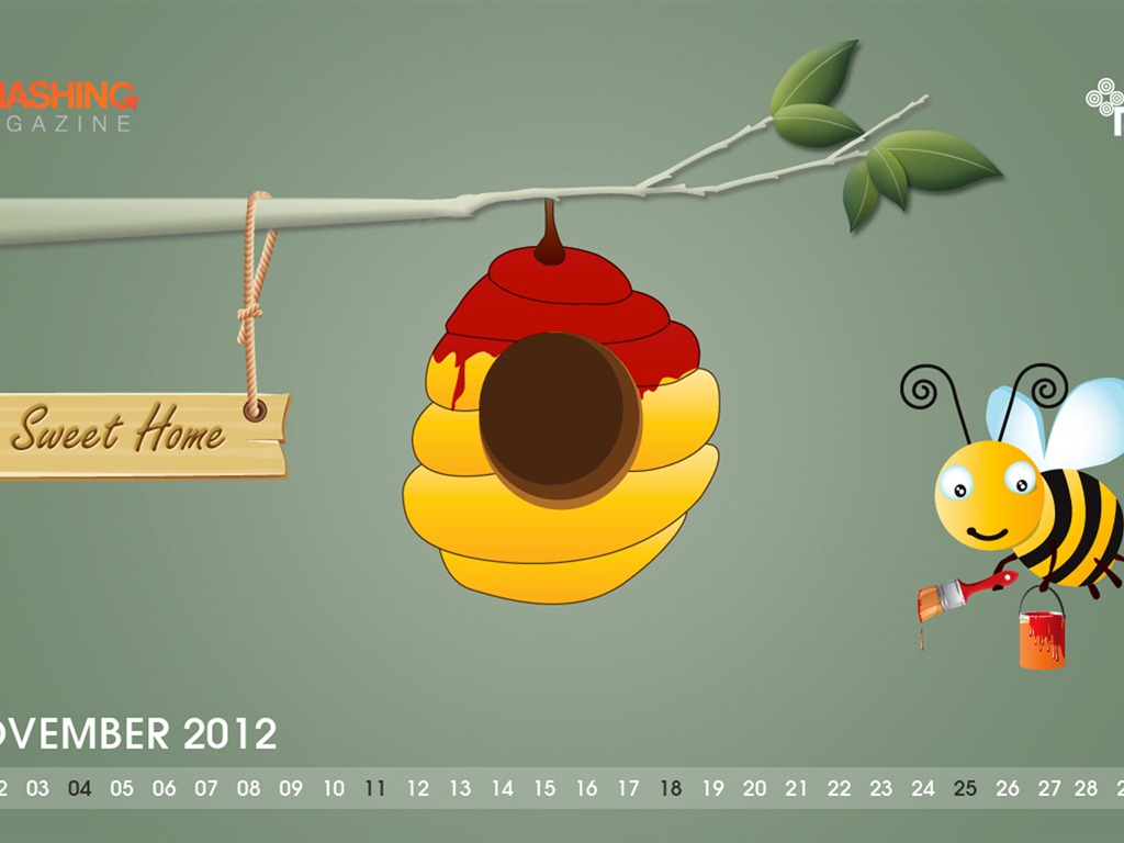 Novembre 2012 Calendar Wallpaper (2) #2 - 1024x768