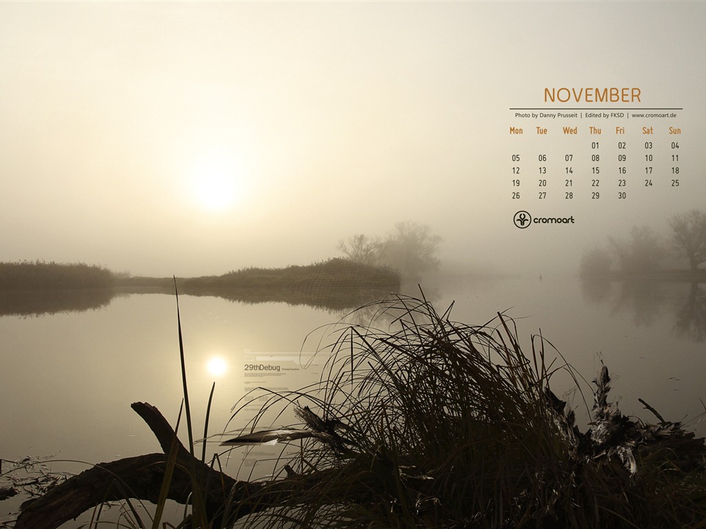 Novembre 2012 Calendar Wallpaper (2) #20 - 1024x768