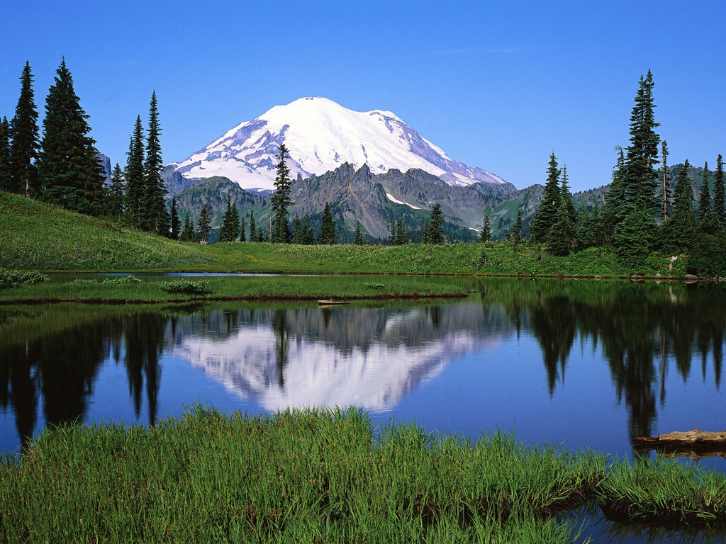Windows 8 offiziellen Panorama Tapete, Wellen, Wälder, majestätische Berge #18 - 1024x768