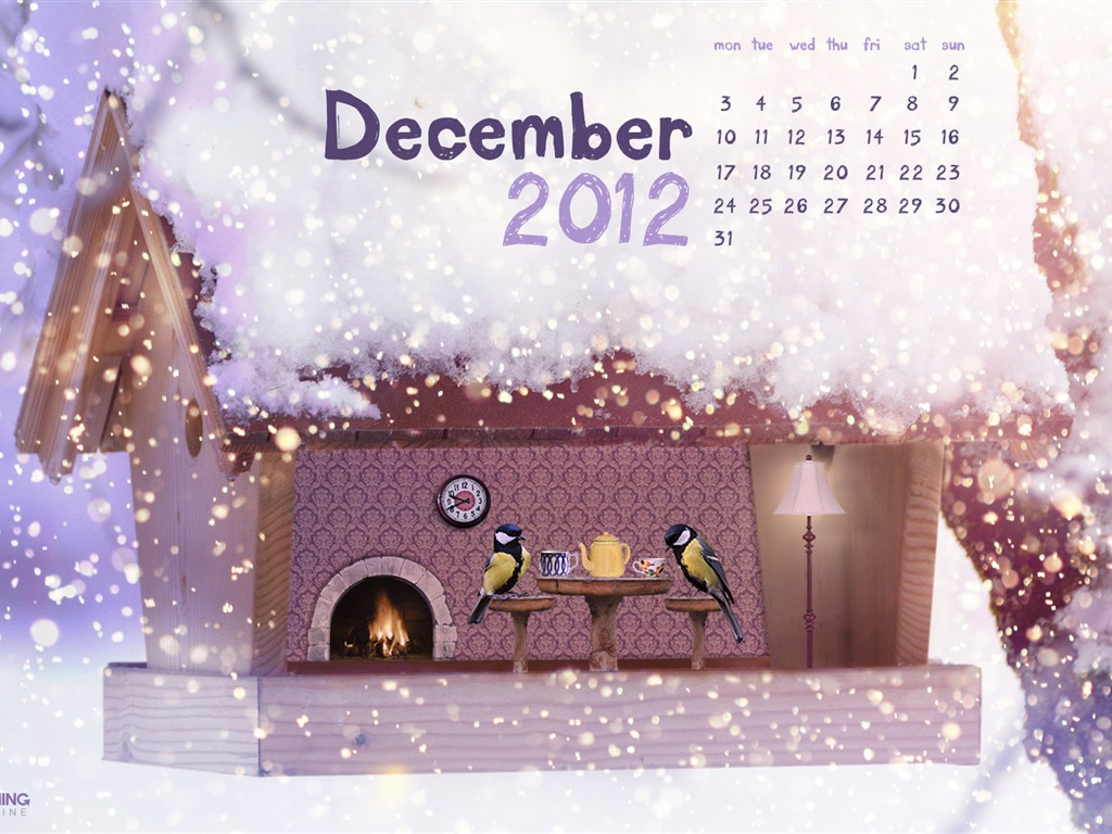 December 2012 Calendar wallpaper (1) #1 - 1024x768