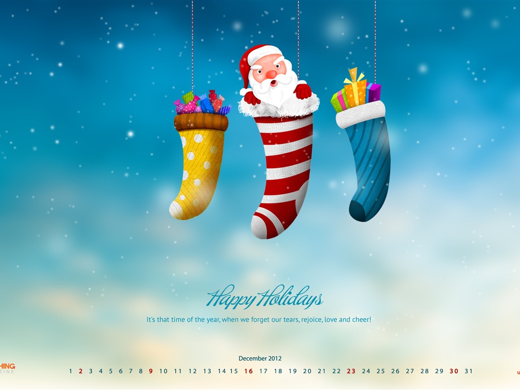 December 2012 Calendar wallpaper (1) #19 - 1024x768