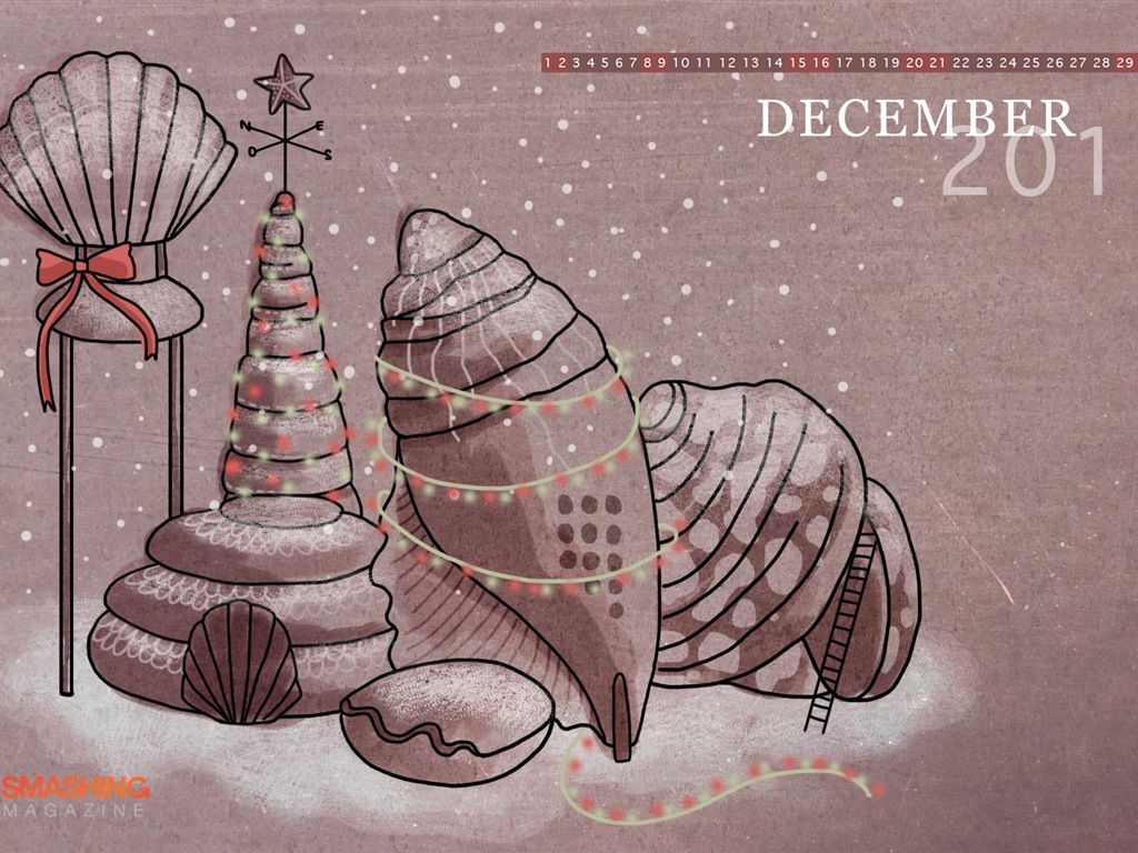 2012年12月カレンダー壁紙（2） #13 - 1024x768