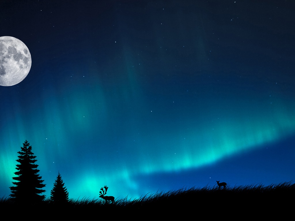 Природные чудеса Northern Lights HD обои (1) #13 - 1024x768