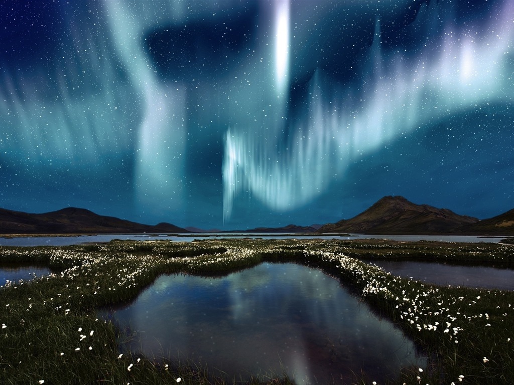 Природные чудеса Northern Lights HD обои (2) #7 - 1024x768