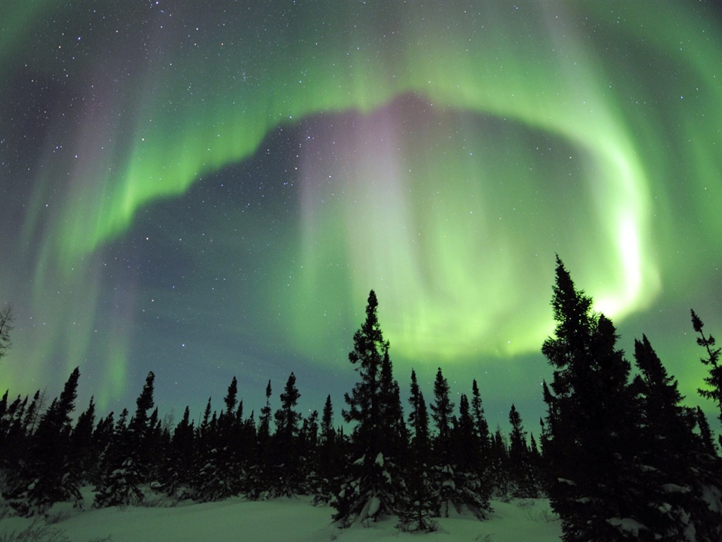 Природные чудеса Northern Lights HD обои (2) #9 - 1024x768