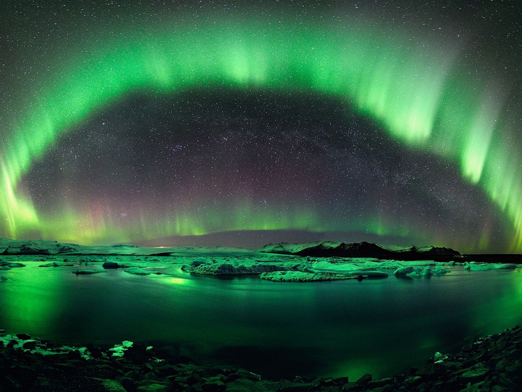 Природные чудеса Northern Lights HD обои (2) #10 - 1024x768
