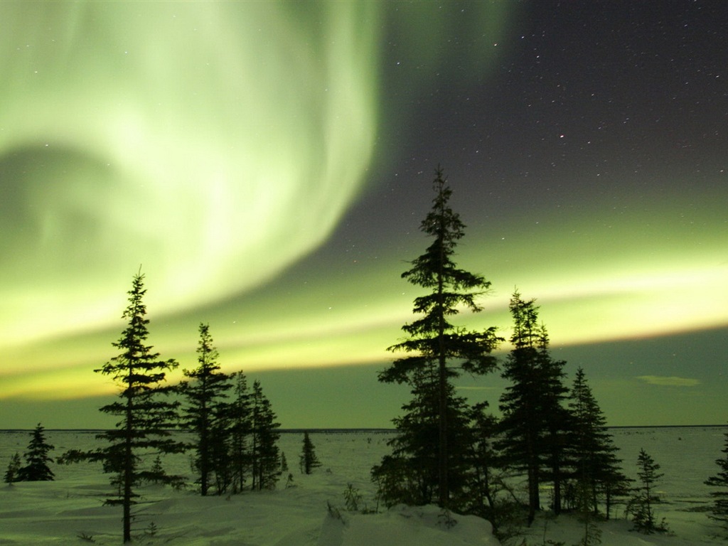 Natural wonders of the Northern Lights HD Wallpaper (2) #18 - 1024x768