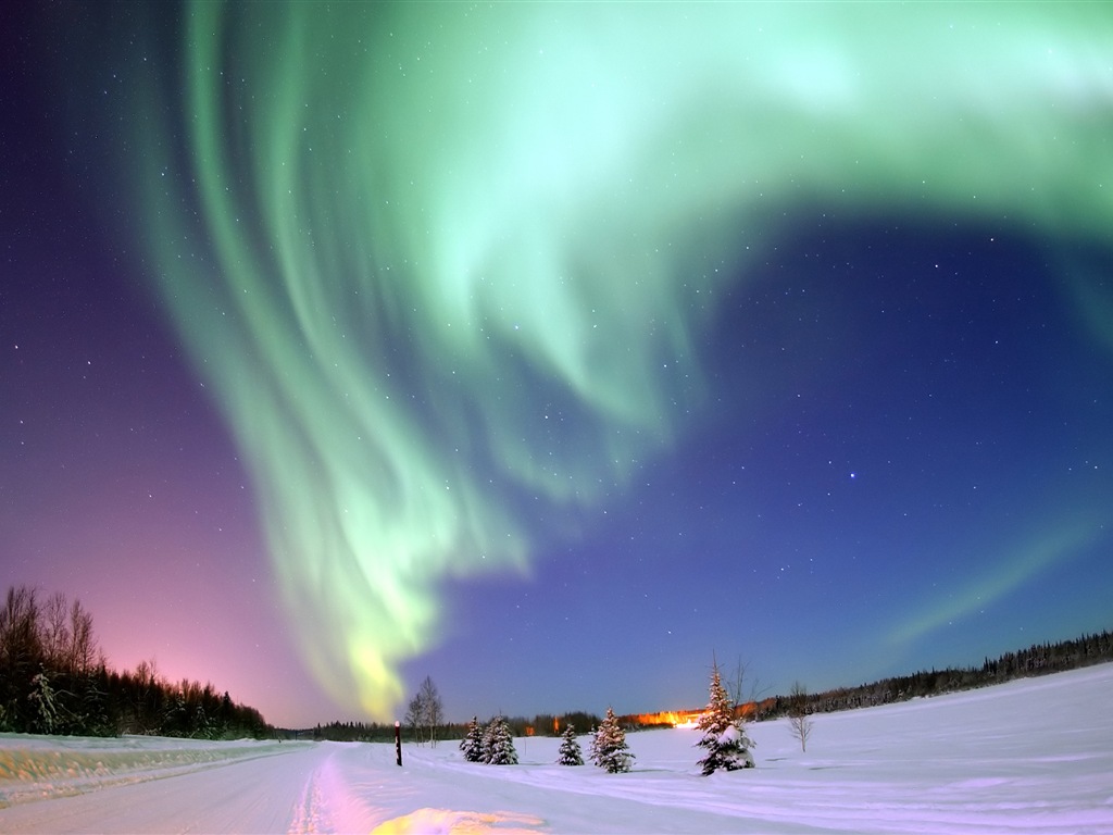 Природные чудеса Northern Lights HD обои (2) #22 - 1024x768