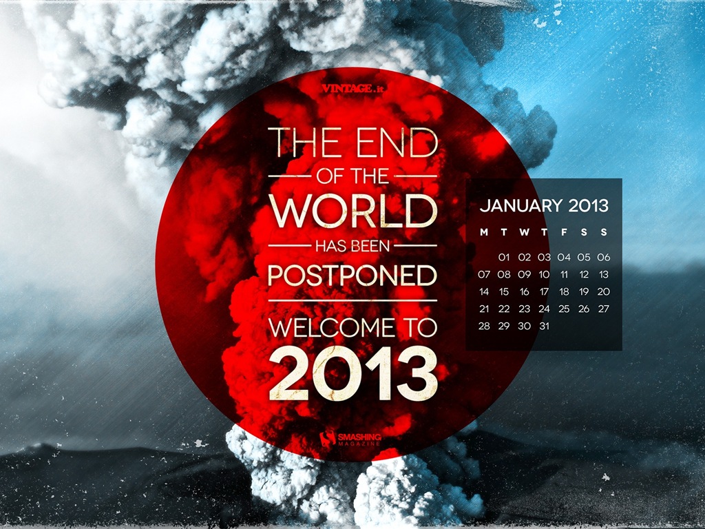 Januar 2013 Kalender Wallpaper (1) #1 - 1024x768