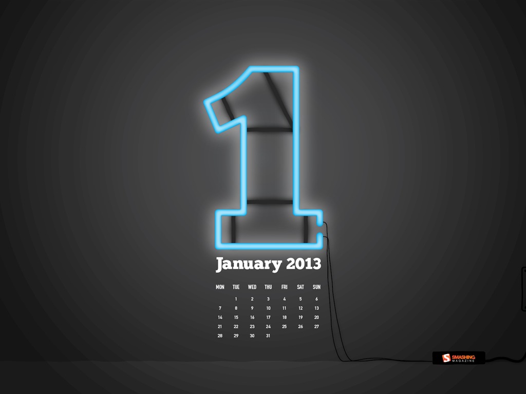 January 2013 Calendar wallpaper (1) #12 - 1024x768
